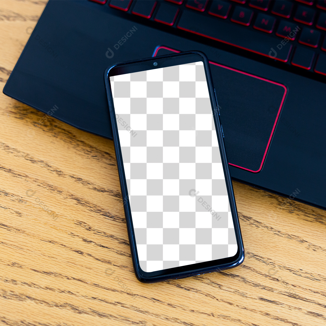 Notebook e Smartphone Sobre a Mesa PNG Transparente Sem Fundo