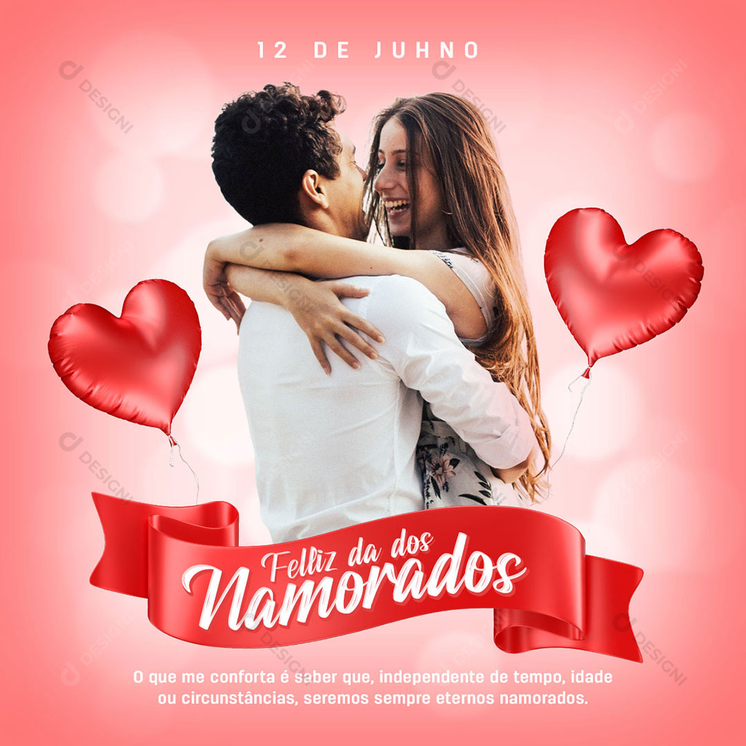 Dia dos Namorados Social Media 12 de Junho PSD Editável