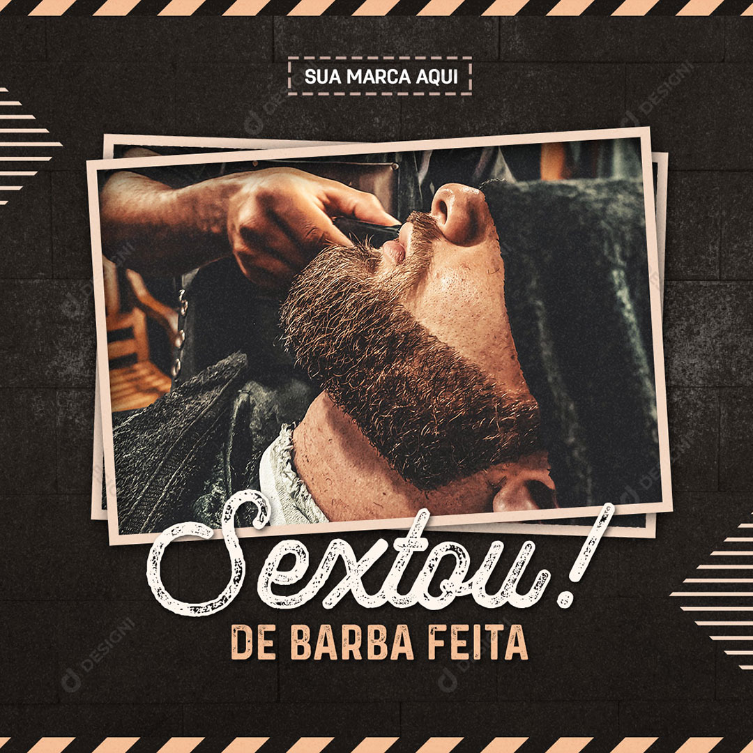 Sextou de Barba Feita Social Media Barbearia PSD Editáveis