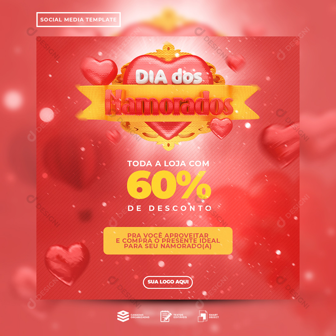 Desconto Dia Dos Namorados Social Media PSD Editável