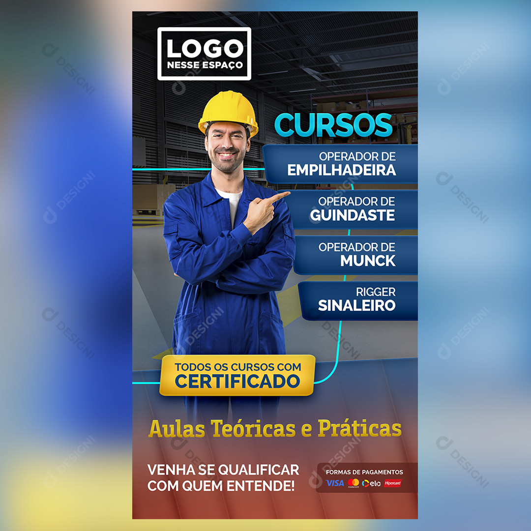 Curso Operador de Maquina Social Media PSD Editável