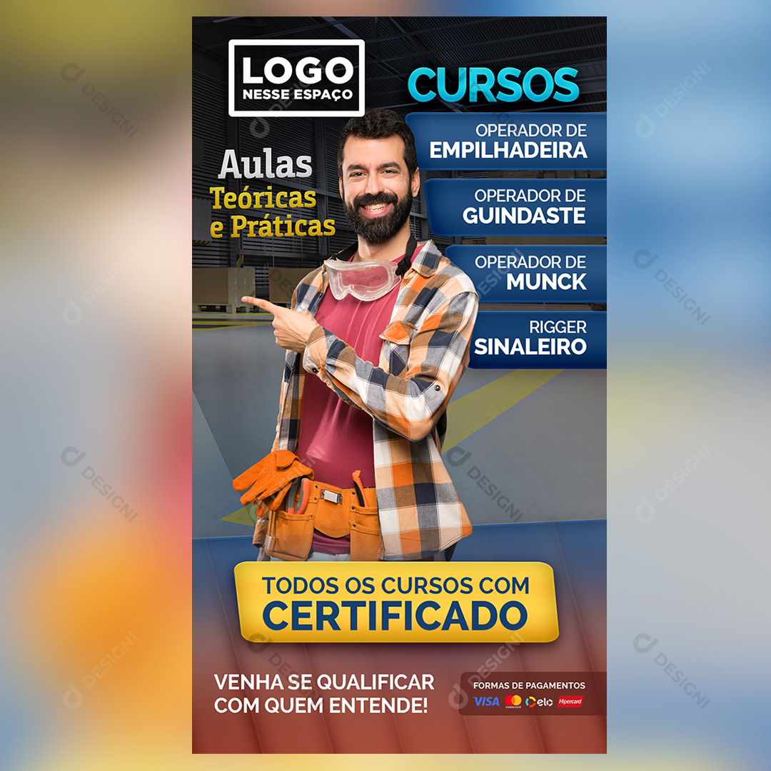 Curso Operador de Maquina Social Media PSD Editável