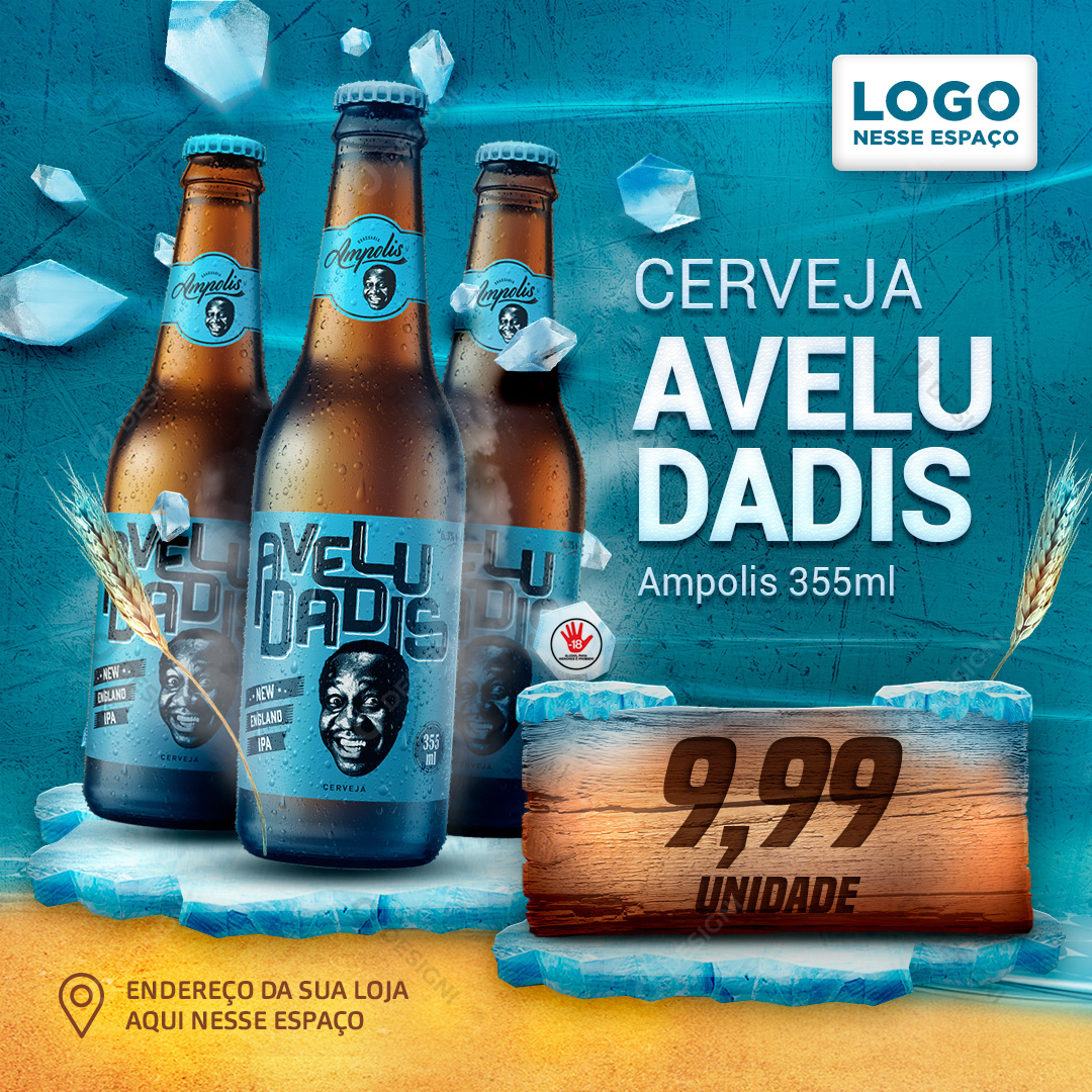 Distribuidora Cerveja Aveludadis Social Media PSD Editável