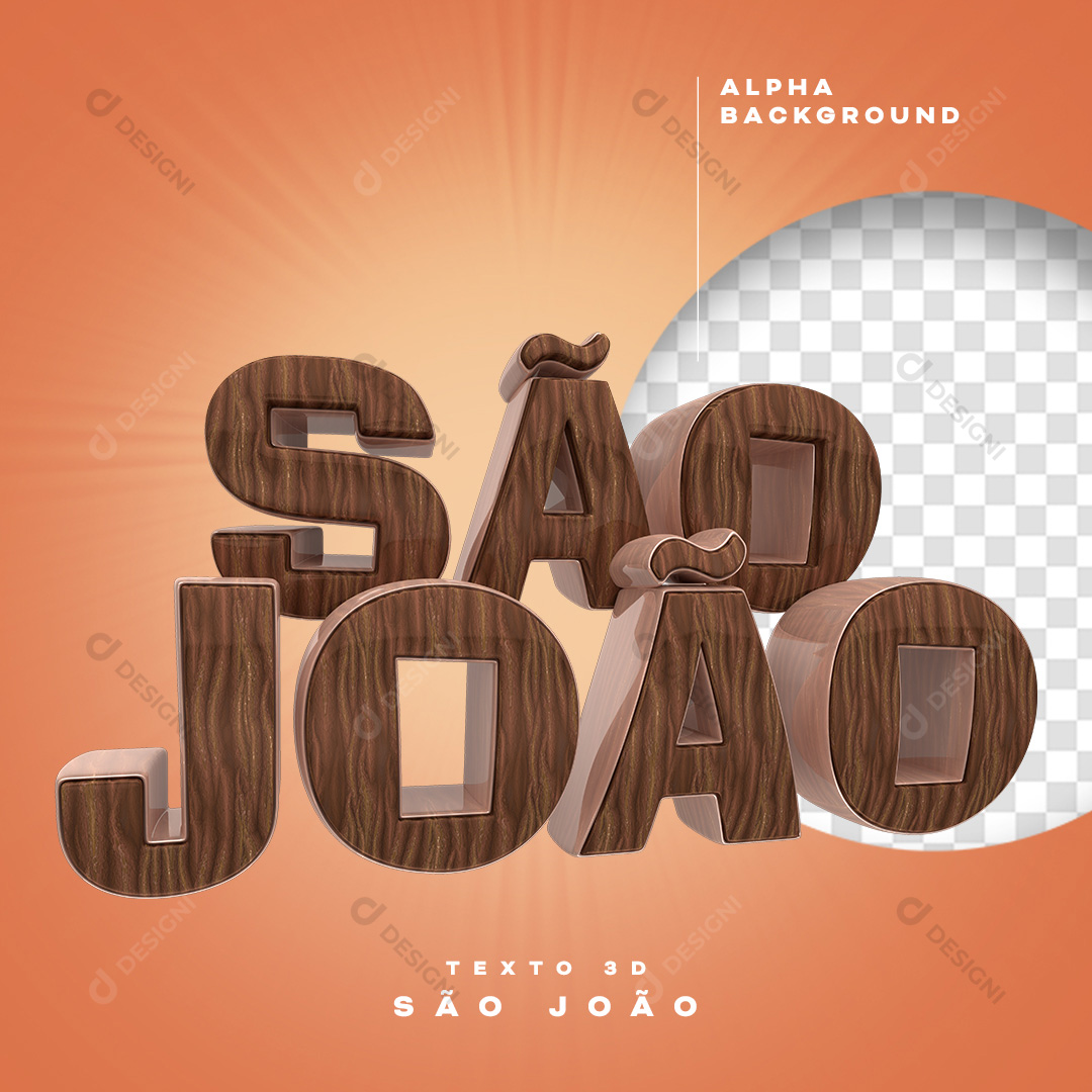 Texto 3D São João Elemento PNG Transparente