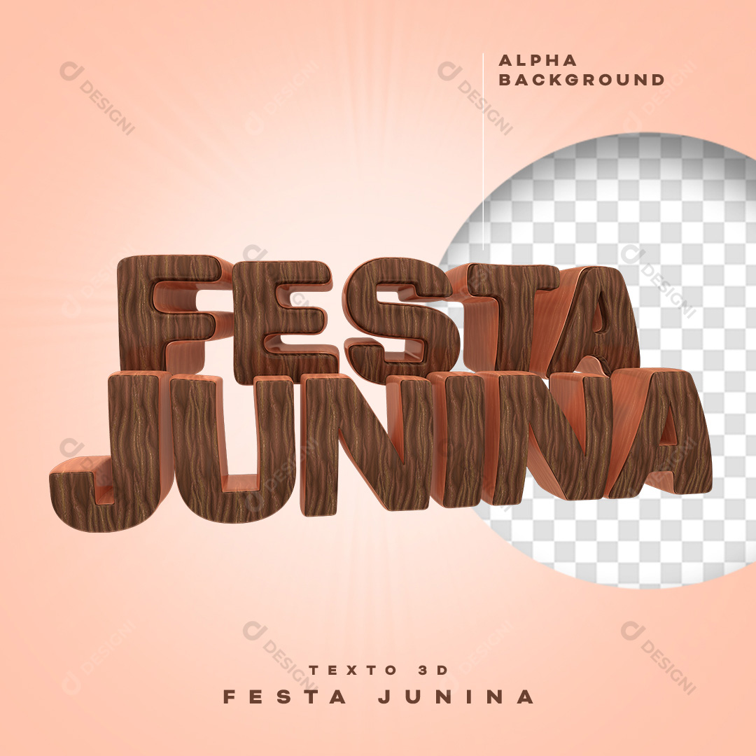 Texto 3D Festa Junina Elemento PNG Transparente