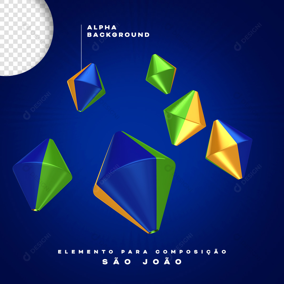 Balões Festa Junina Elemento 3D PNG Transparente