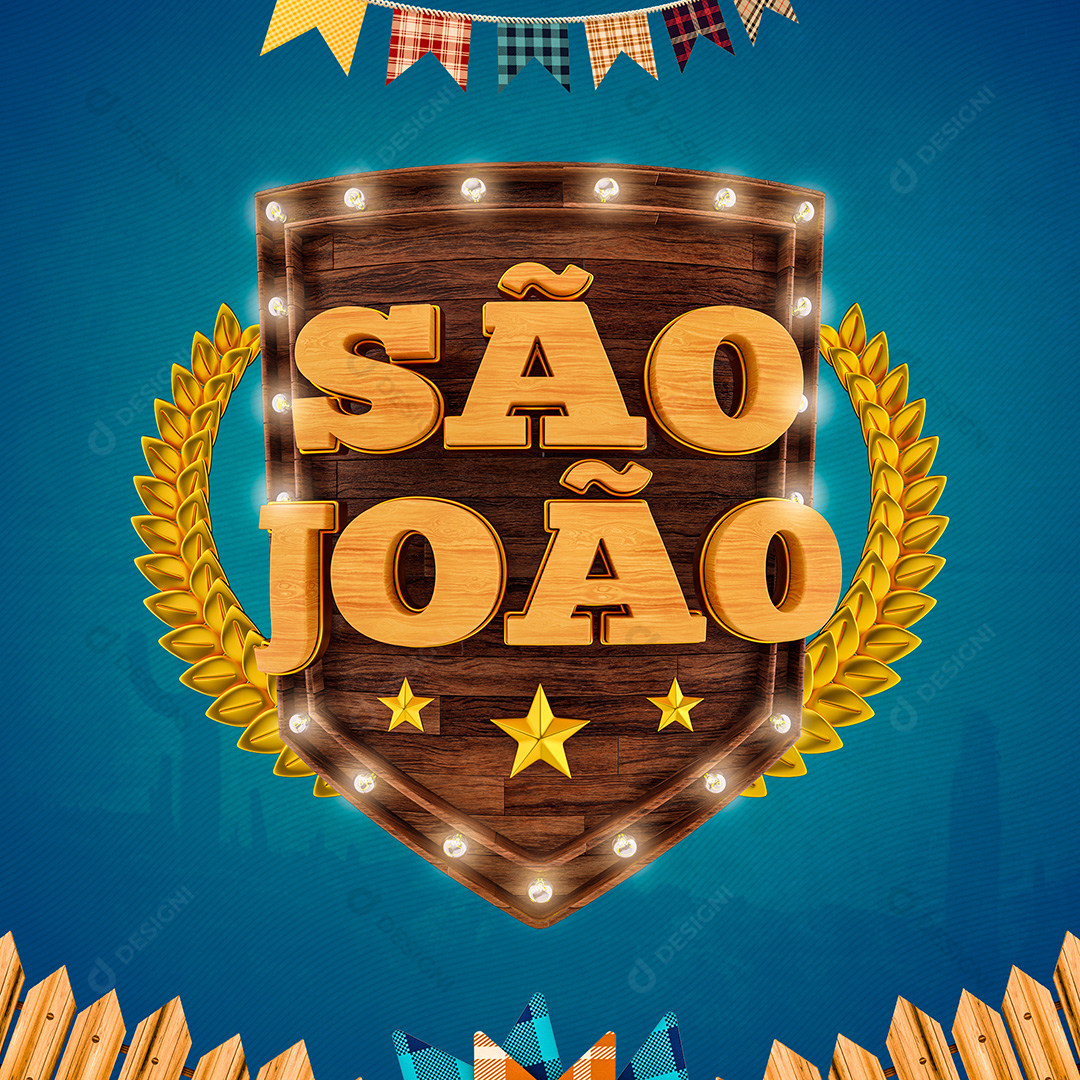 Selo 3D São João PNG Transparente + PSD