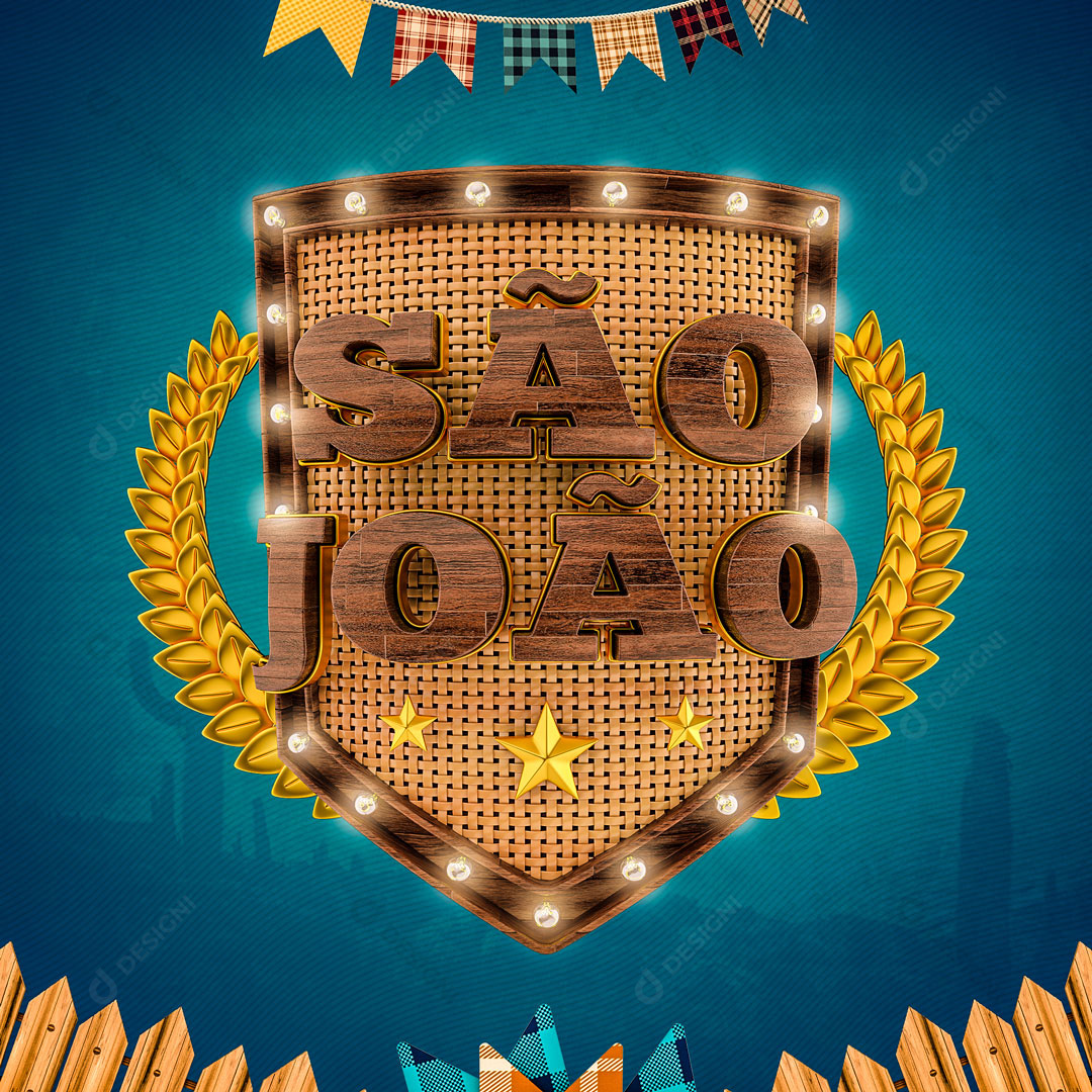 Selo 3D São João PNG Transparente + PSD