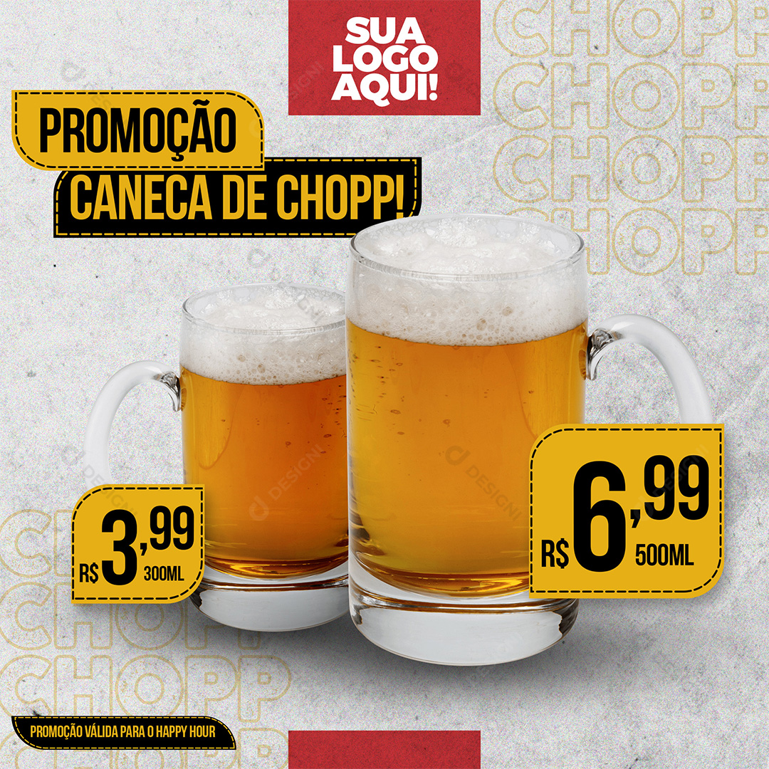 Distribuidora Promoção Caneca de Chopp Social Media PSD Editável