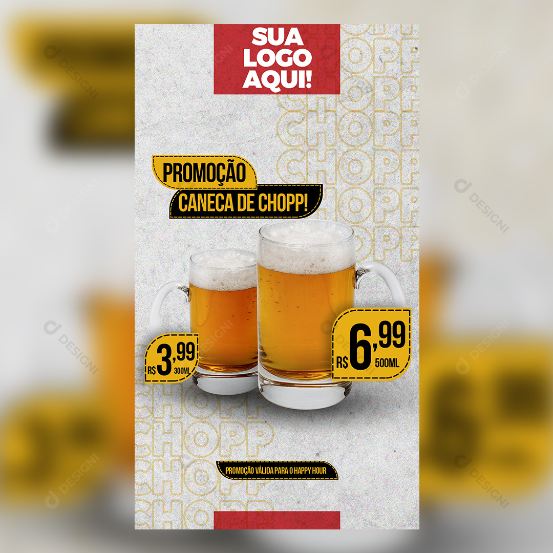 Story Distribuidora Promoção Caneca de Chopp Social Media PSD Editável