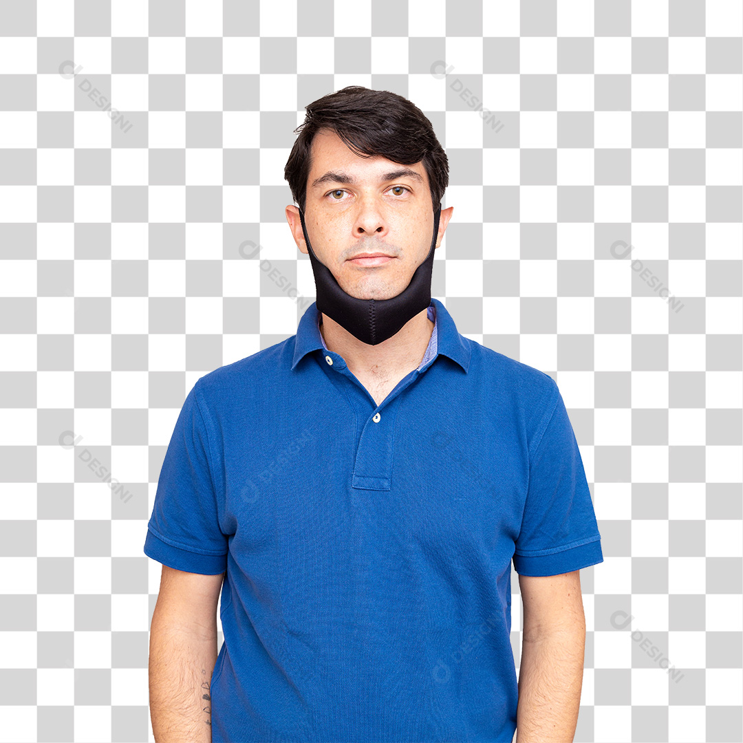 Homem Com Máscara no Queixo Covid-19 PNG Transparente Sem Fundo