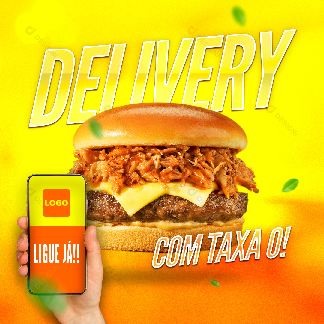 Lanchonete Delivery Com Taxa 0 Social Media PSD Editável