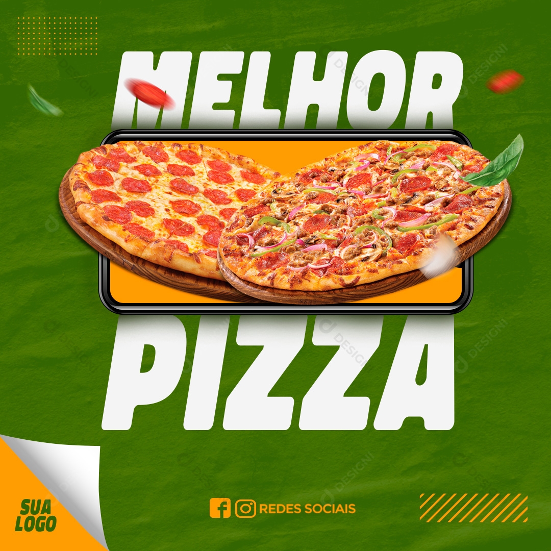Pizzaria Melhor Pizza Social Media PSD Editável