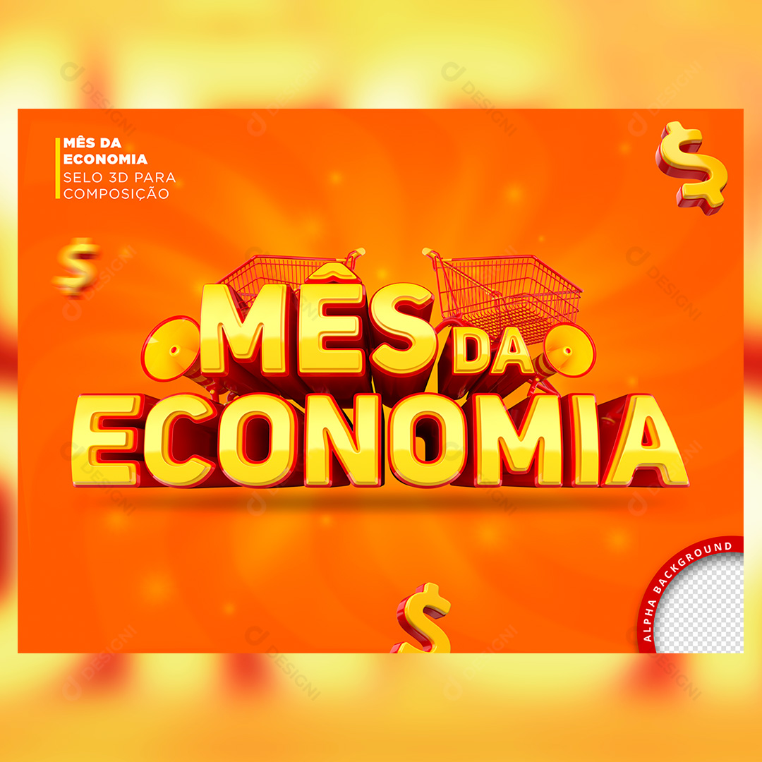Selo 3D Mês da Economia Social Media PSD