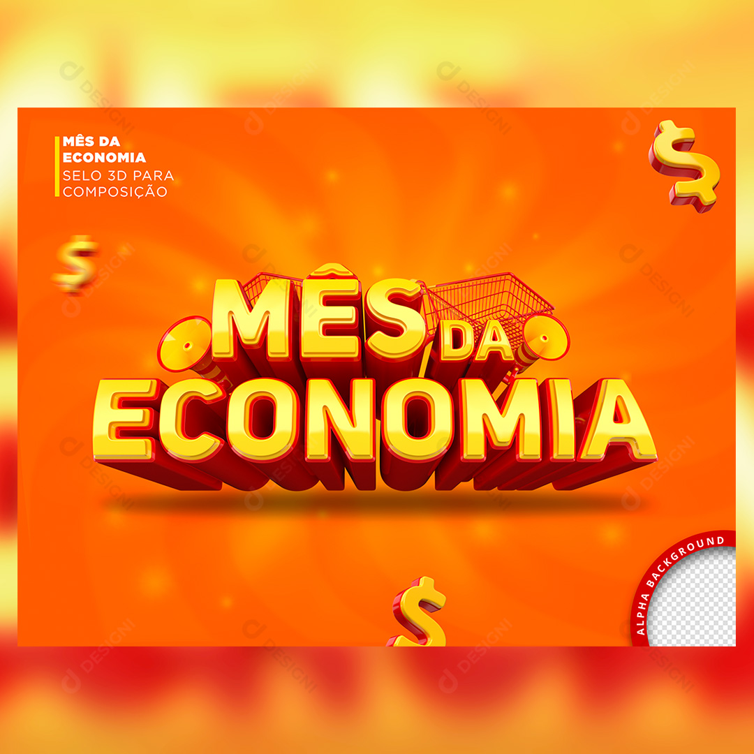 Selo 3D Mês da Economia Social Media PSD