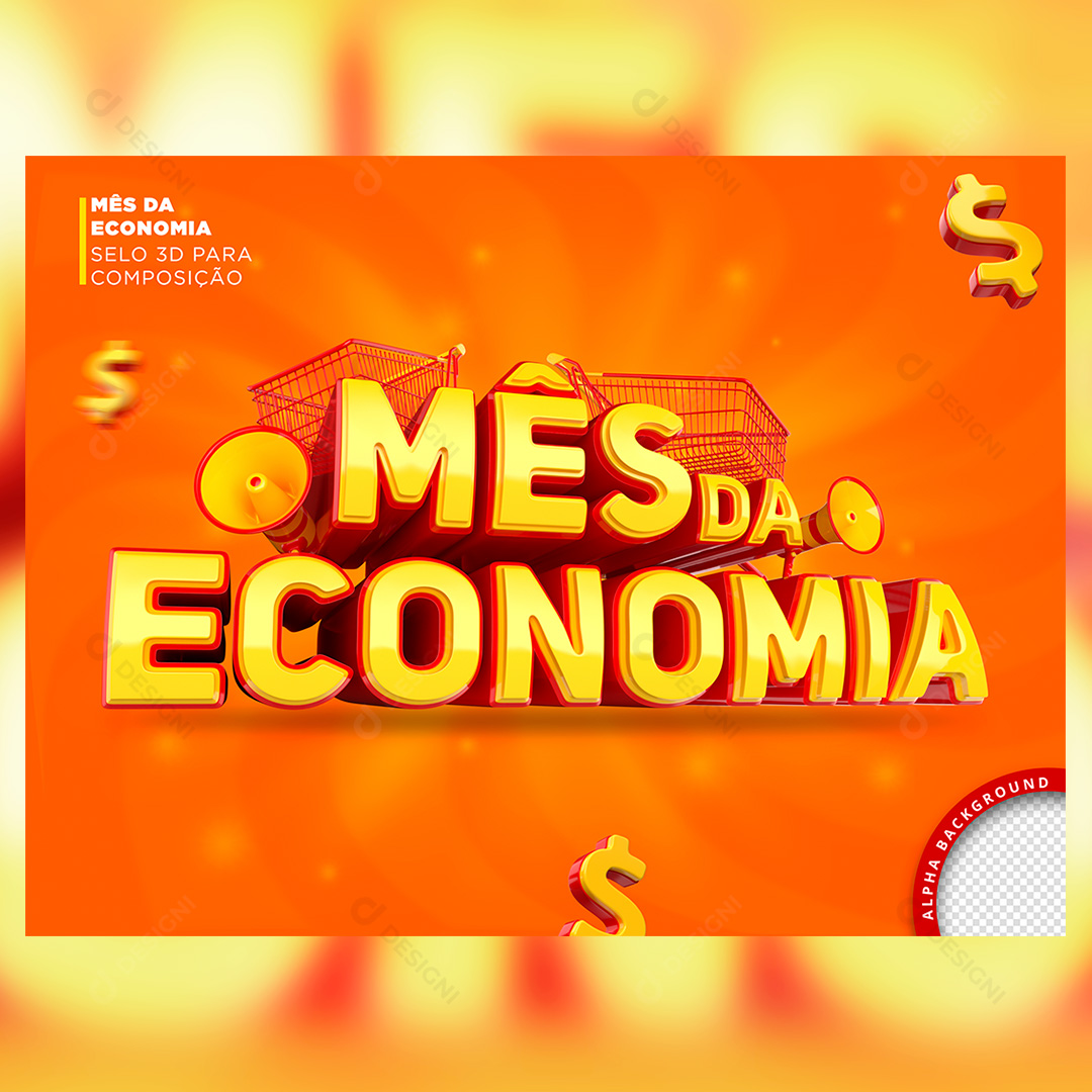 Selo 3D Mês da Economia Social Media PSD