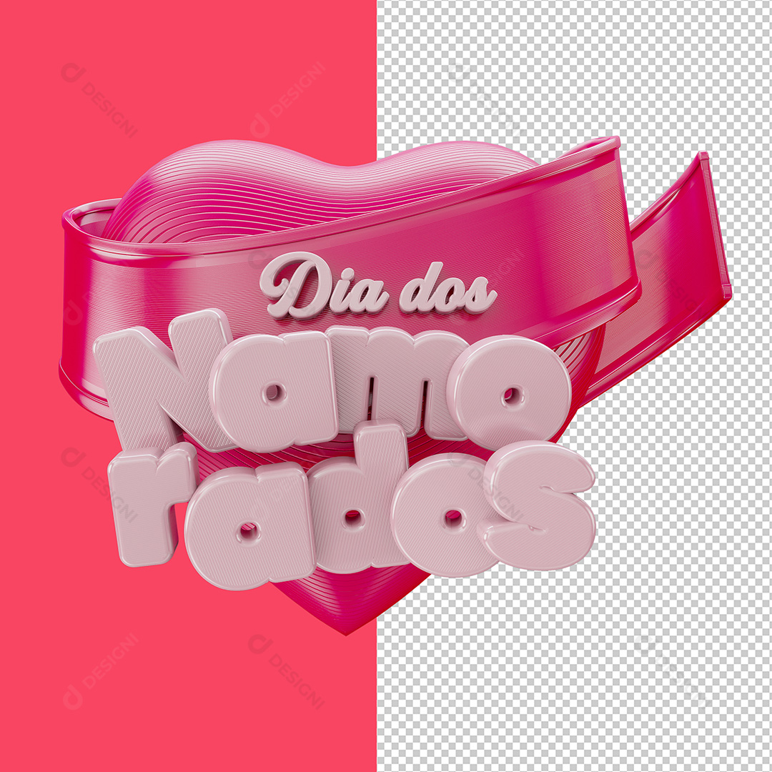 Selo 3D Dia Dos Namorados PNG Transparente Sem Fundo