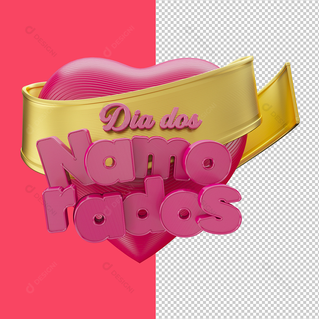 Selo 3D Dia Dos Namorados PNG Transparente Sem Fundo