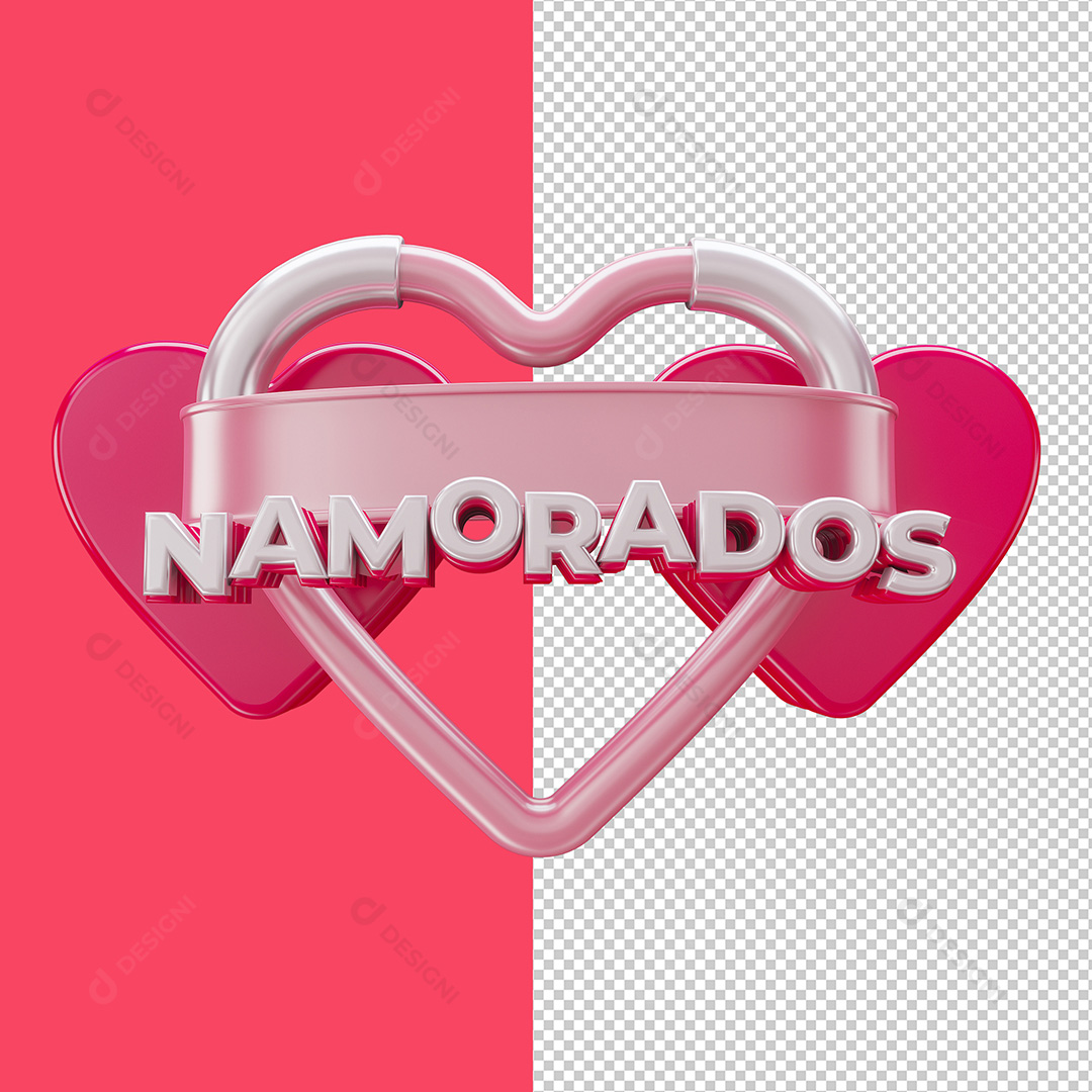 Selo 3D Namorados PNG Transparente Sem Fundo