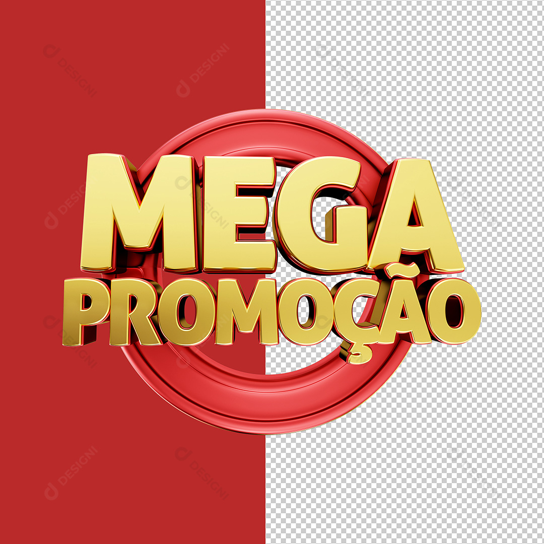 Selo 3D Mega Promoções PNG Transparente Sem Fundo