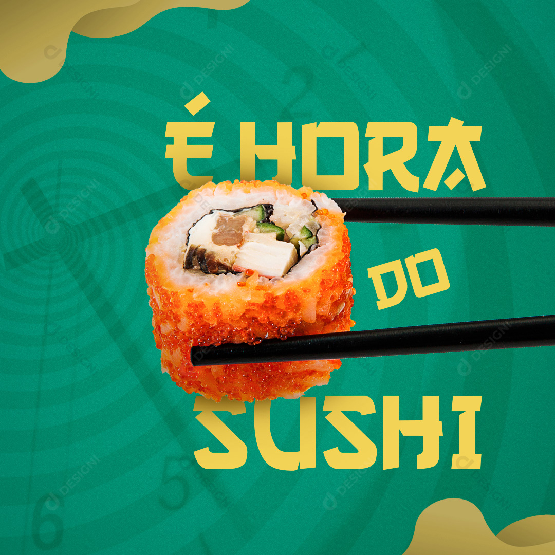 Restaurante Hora do Sushi Social Media PSD Editável