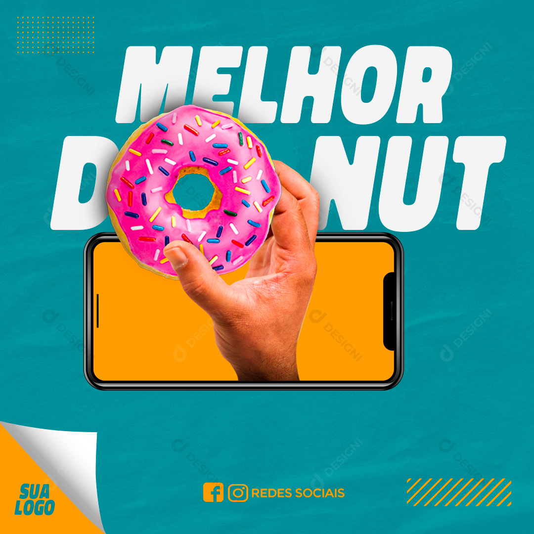 Panificadora Melhor Donut Social Media PSD Editável