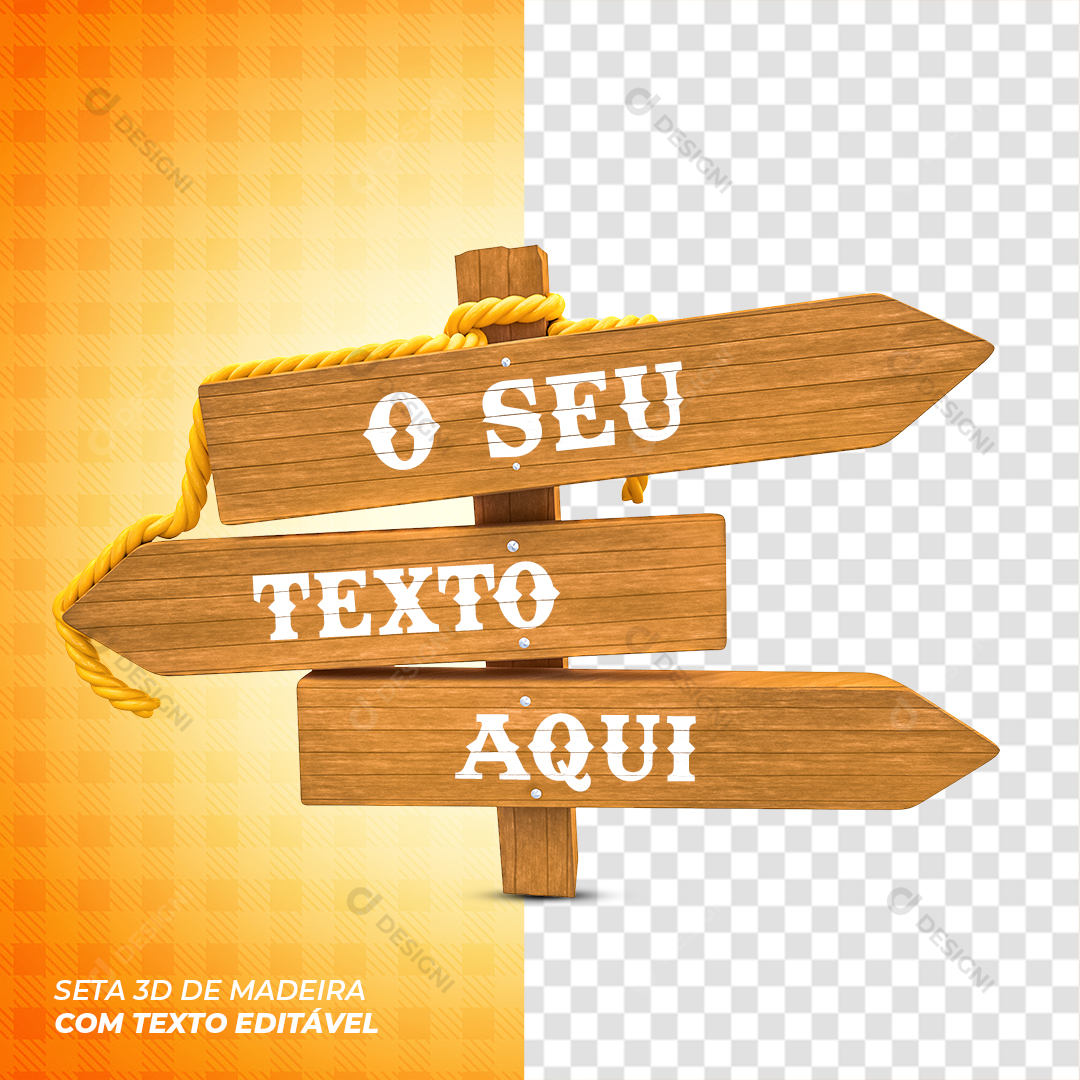 Placas de Madeira Com Texto Editável PSD Para Composição