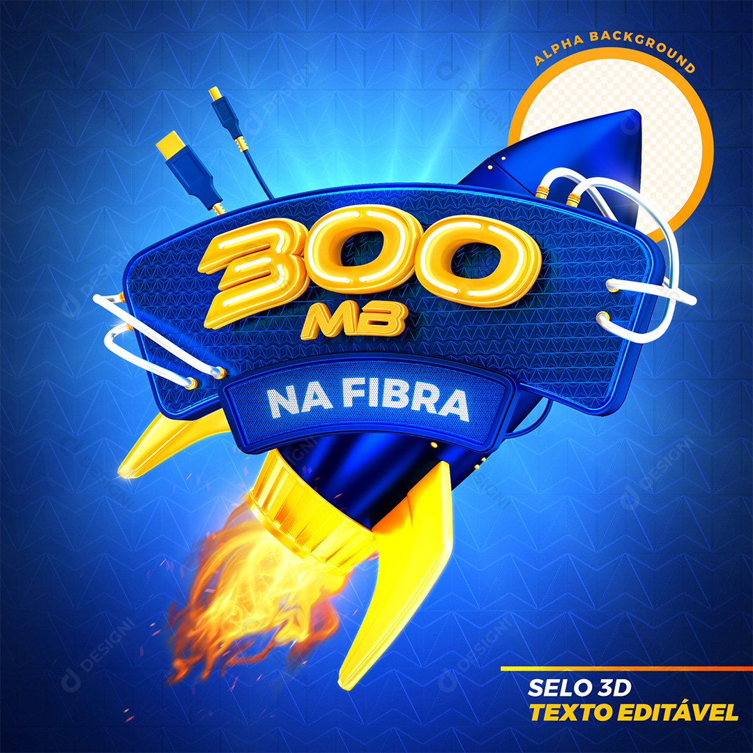 Selo 3D Internet 300 MB PSD Texto Editável
