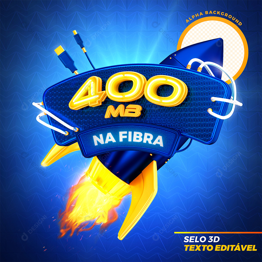 Selo 3D Internet 300 MB PSD Texto Editável