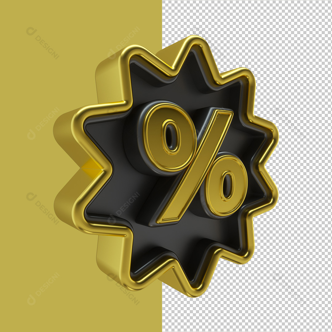 Porcentagem % Elemento 3D PNG Transparente Sem Fundo