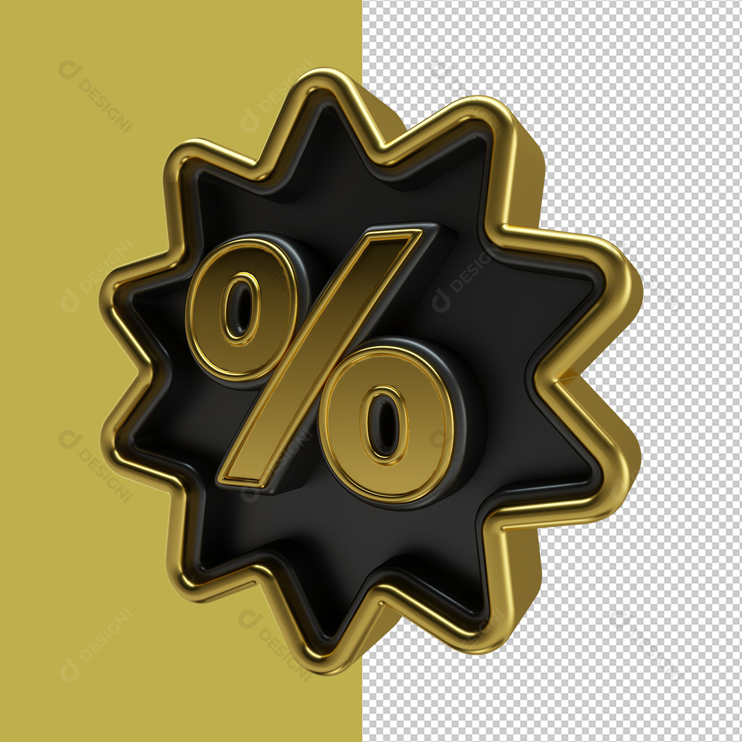 Porcentagem % Elemento 3D PNG Transparente Sem Fundo