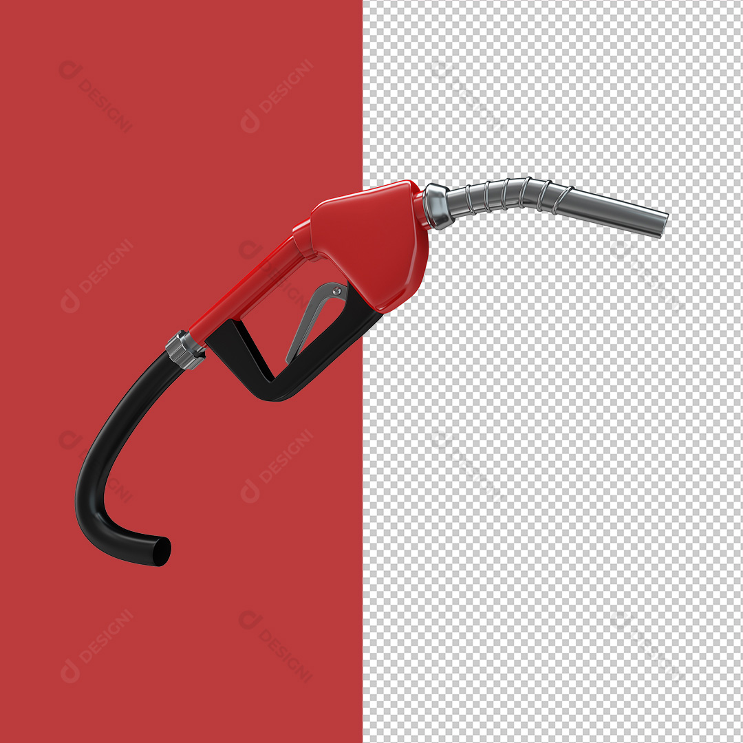 Bico de Abastecimento Vermelho Elemento 3D PNG Transparente Sem Fundo