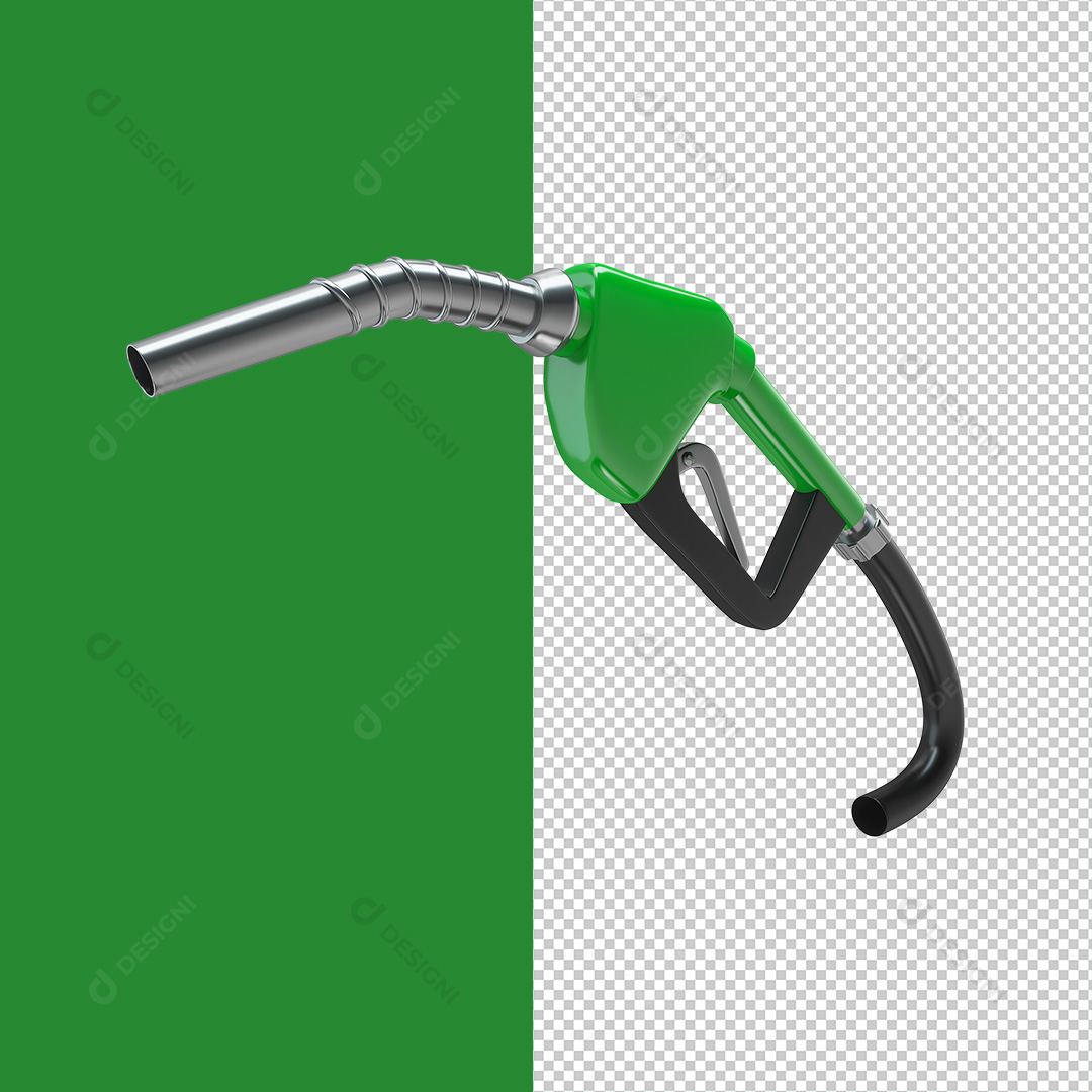 Bico de Abastecimento Verde Elemento 3D PNG Transparente Sem Fundo