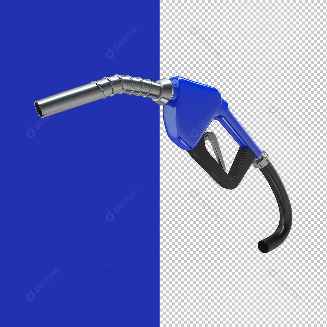 Bico de Abastecimento Azul Elemento 3D PNG Transparente Sem Fundo