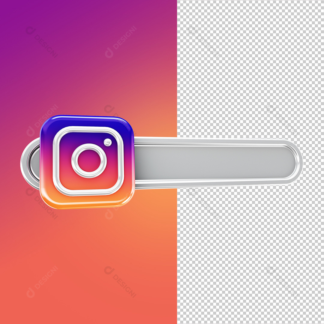 Elemento 3D Instagram Para Composição PNG Transparente Sem Fundo