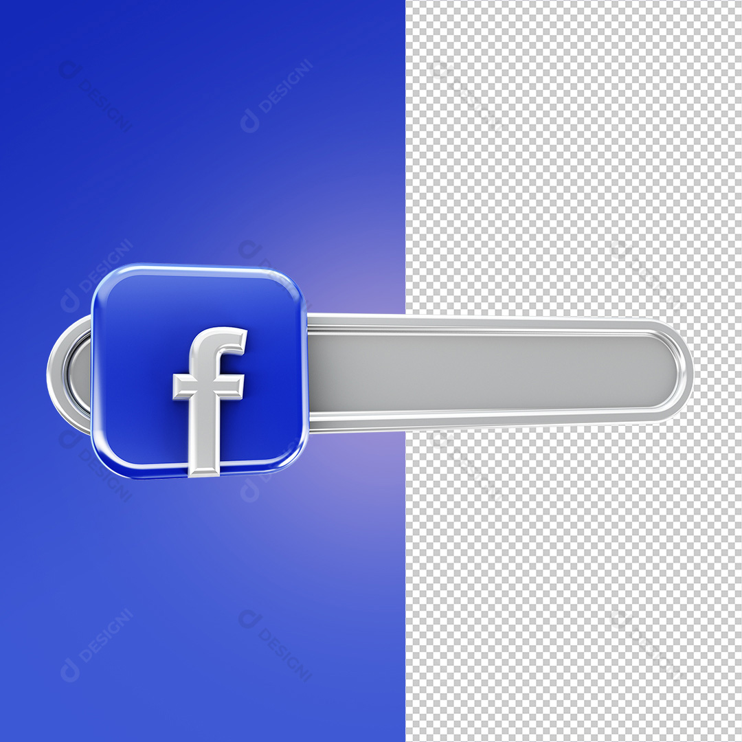 Elemento 3D Facebook Para Composição PNG Transparente Sem Fundo