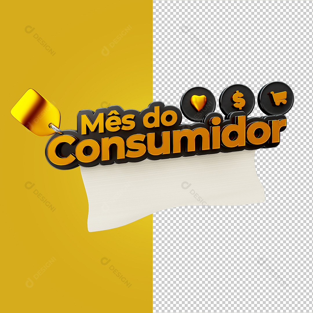 Selo 3D Mês do Consumidor PNG Transparente Sem Fundo