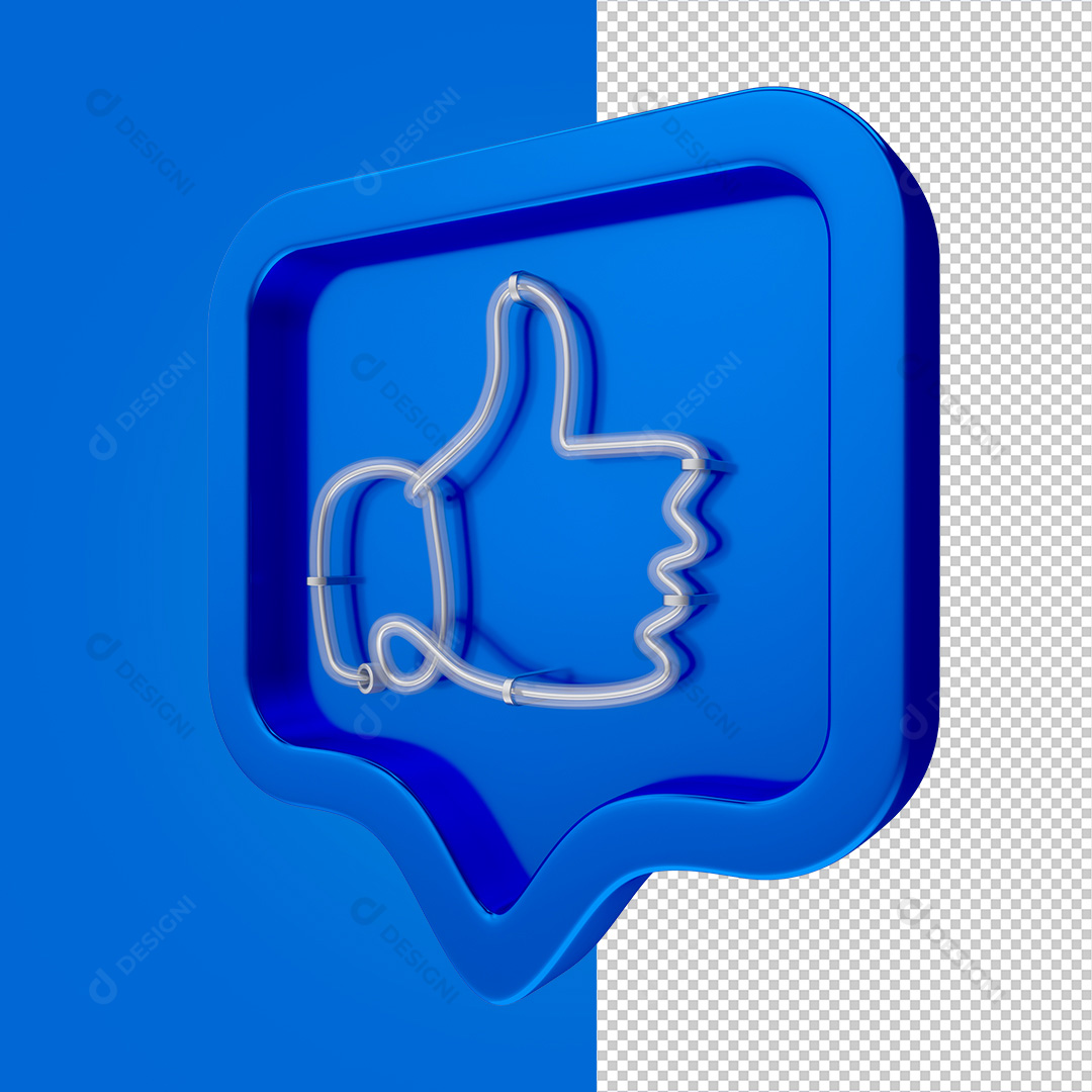 Elemento 3D Like Para Composição PNG Transparente