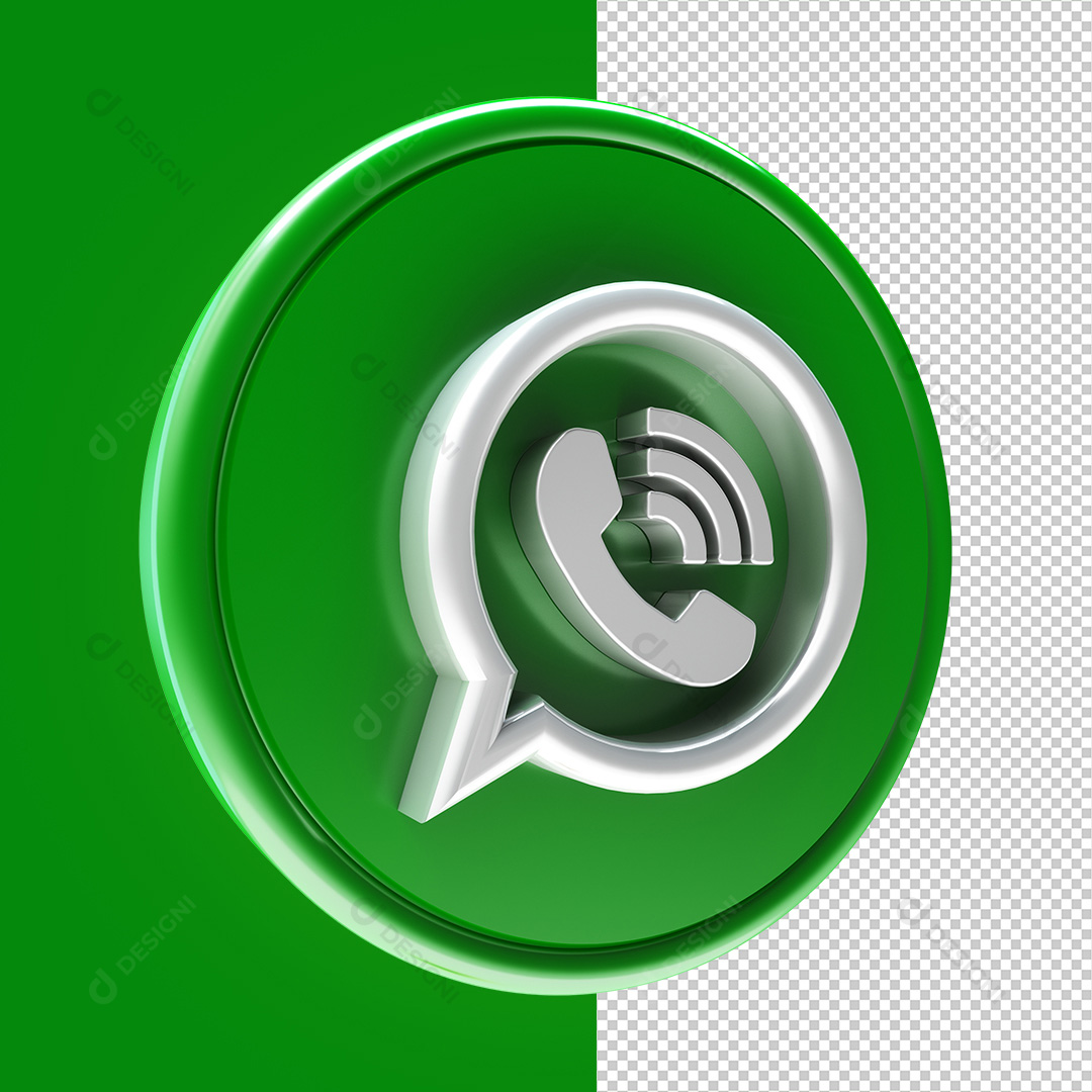 Ícone 3D WhatsApp Para Composição PNG Transparente
