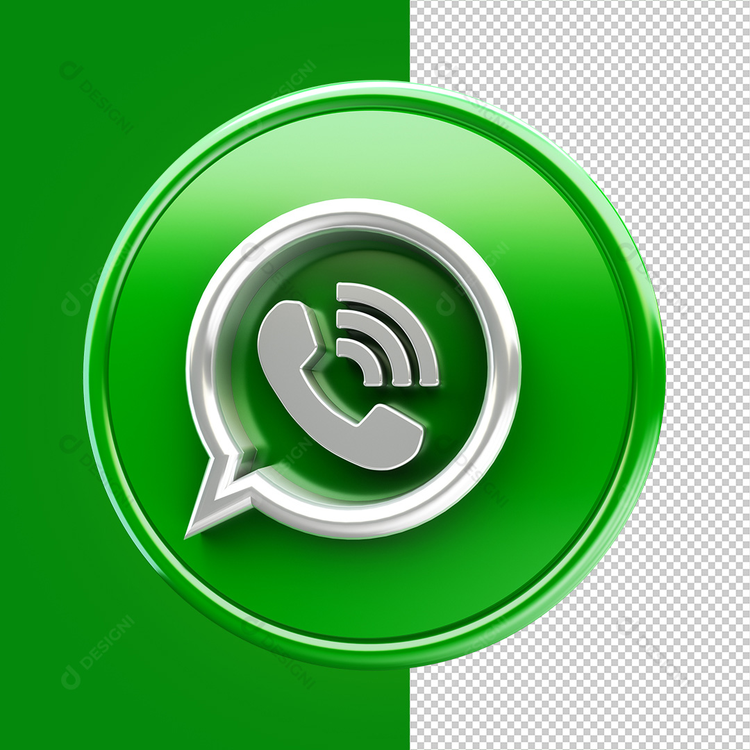 Ícone 3D WhatsApp Para Composição PNG Transparente