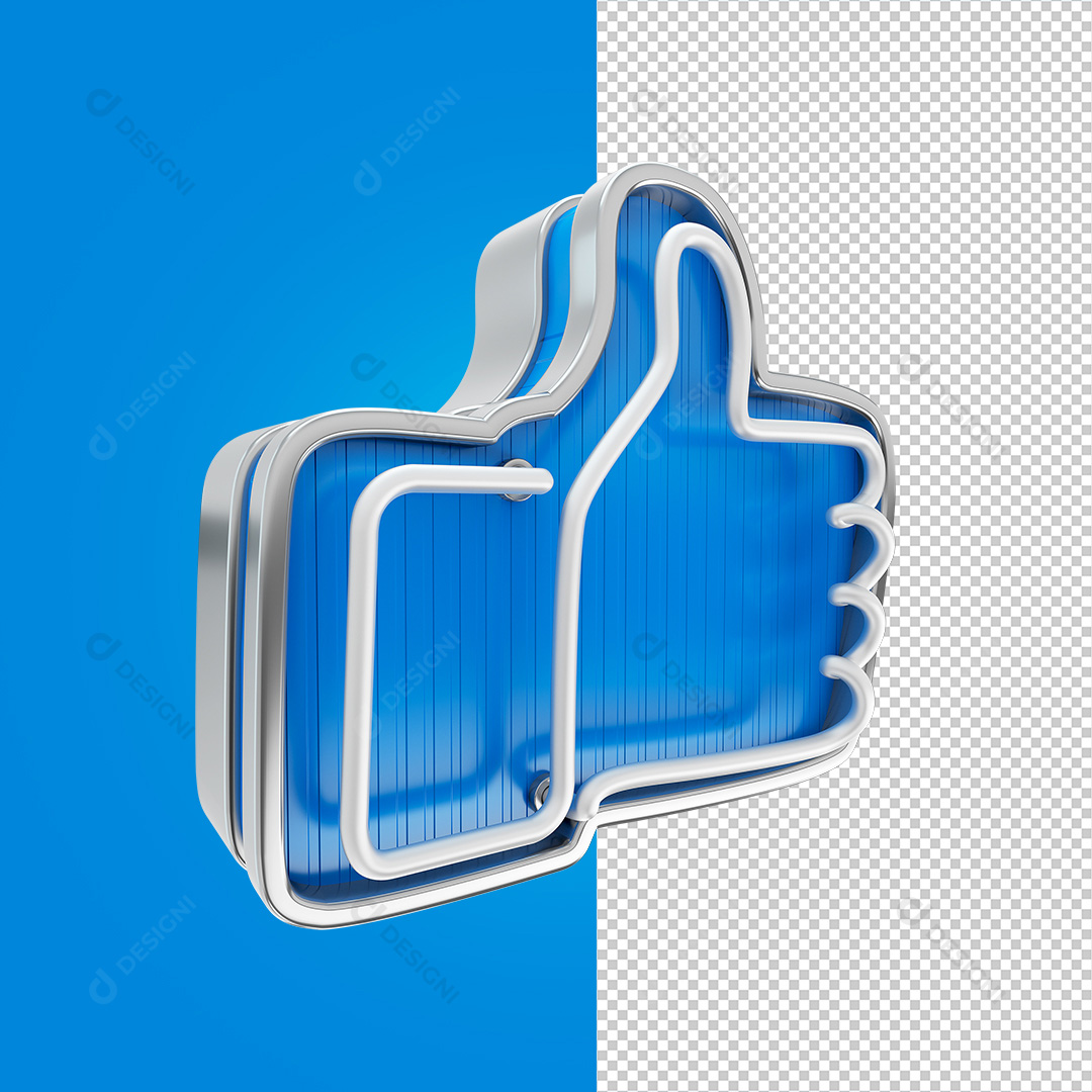 Elemento 3D Like Facebook PNG Transparente Sem Fundo