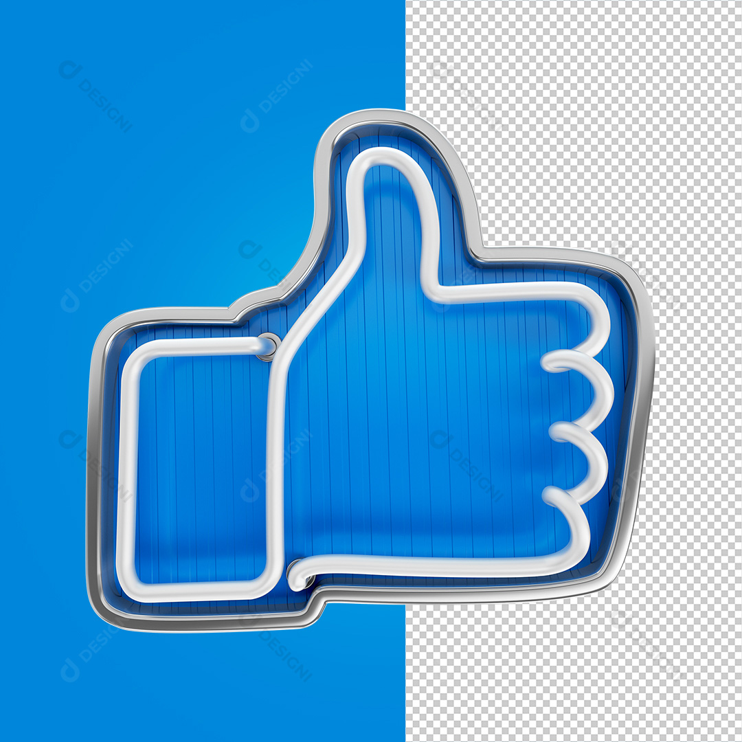 Elemento 3D Like Facebook PNG Transparente Sem Fundo