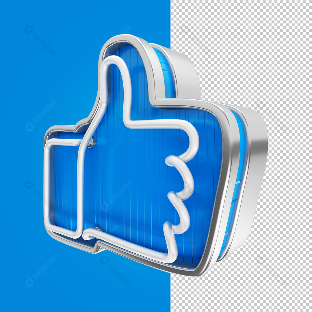 Elemento 3D Like Facebook PNG Transparente Sem Fundo