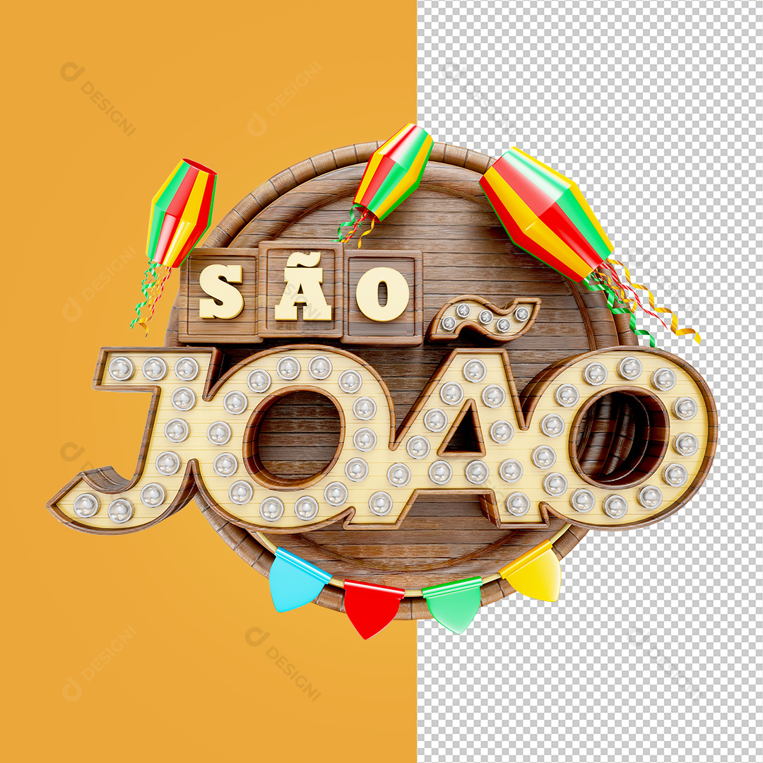Selo 3D São João Elemento PNG Transparente Sem Fundo