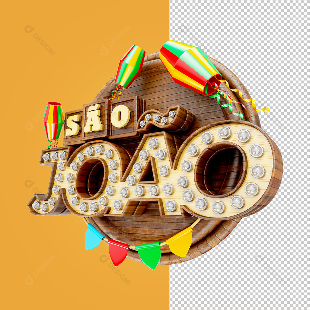 Selo 3D São João Elemento PNG Transparente Sem Fundo