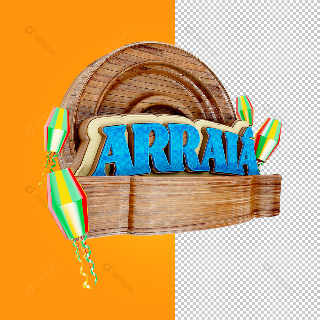 Selo 3D Arraiá São João PNG Transparente Sem Fundo