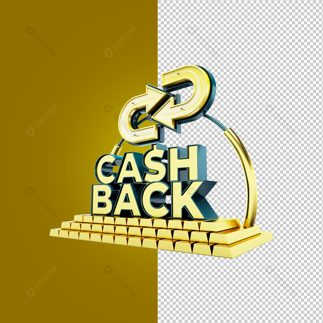 Selo 3D Cash Back PNG Transparente Sem Fundo