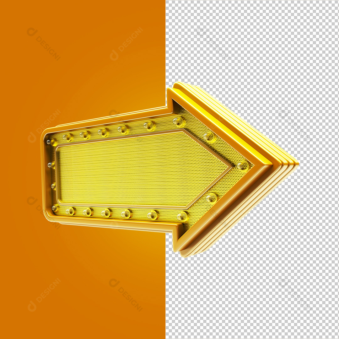 Elemento 3D Seta Para Composição PNG Transparente Sem Fundo