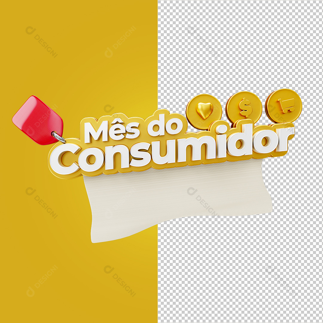 Selo 3D Mês do Consumidor PNG Transparente Sem Fundo