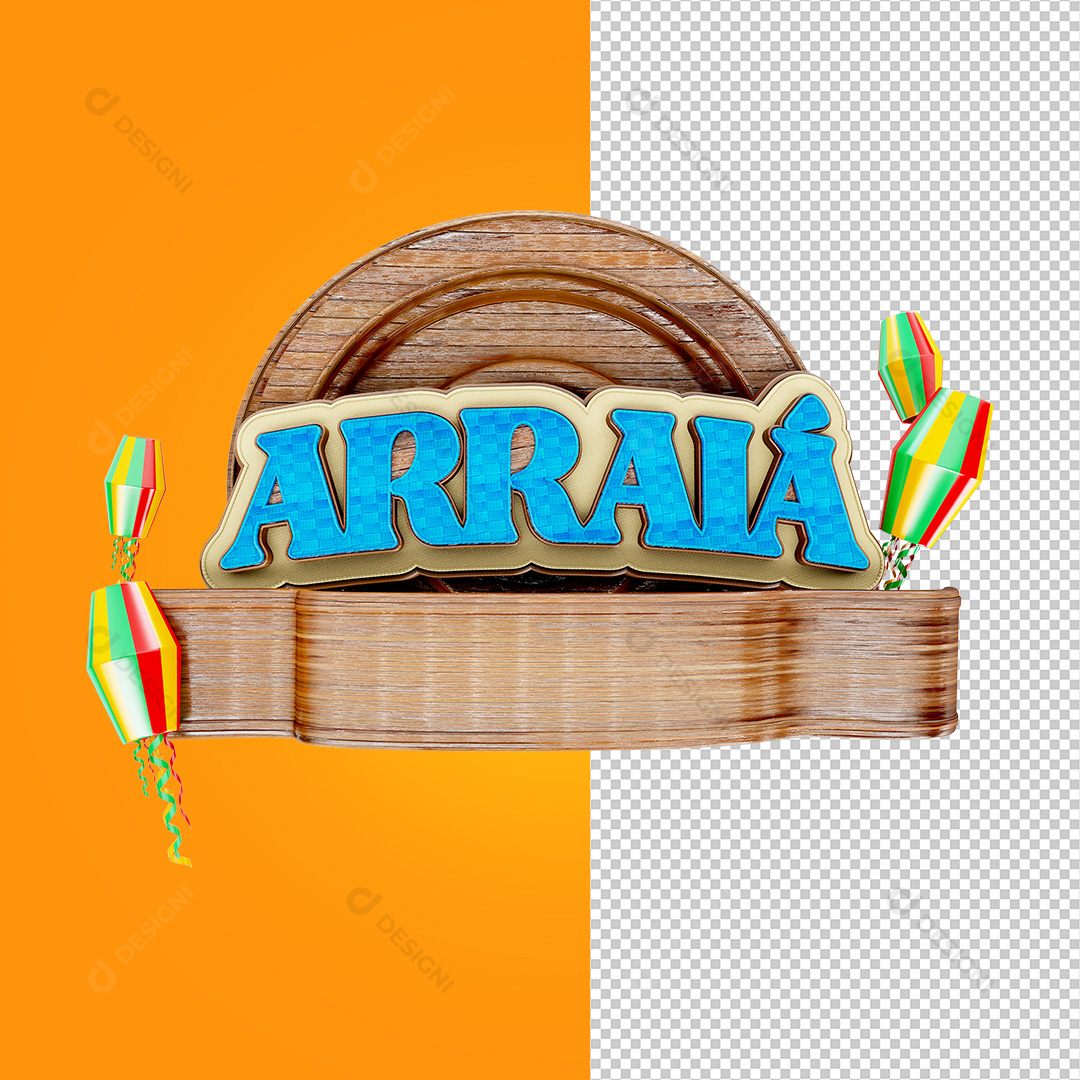 Selo 3D de São João Arraiá PNG Transparente Sem Fundo